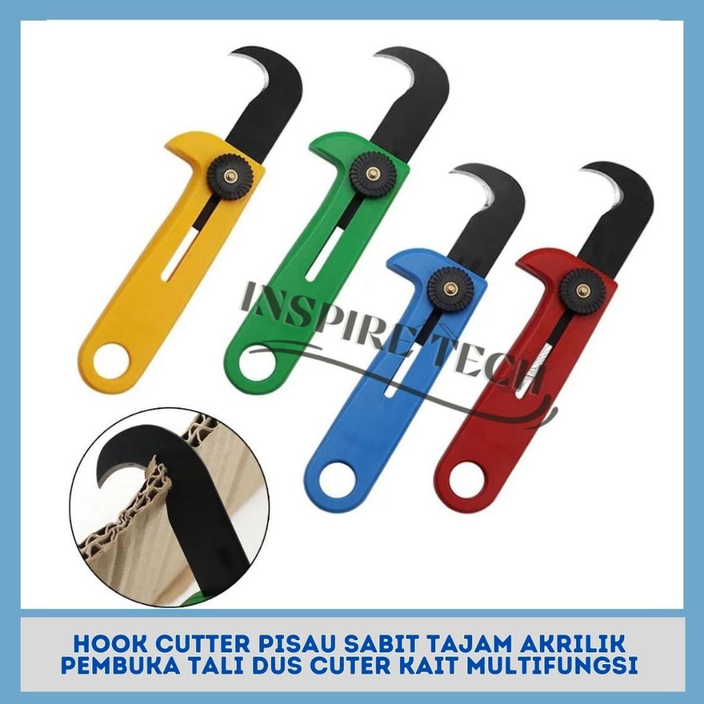 Jual Hook Cutter Pisau Sabit tajam Akrilik Pembuka Tali Dus Cuter Kait ...