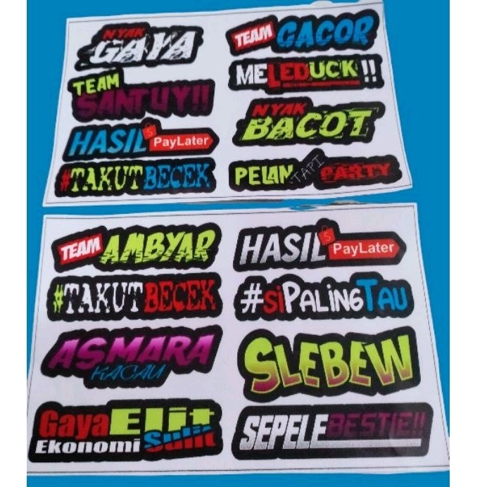 Jual sticker kata² viral isi 2 lembar | Shopee Indonesia
