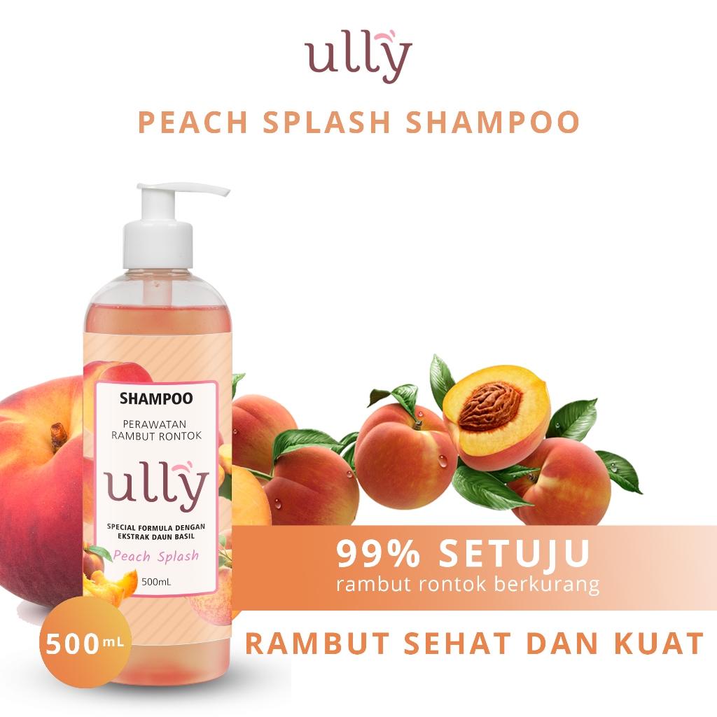 Jual ULLY PEACH SPLASH SHAMPOO 500 ml Shampoo Rambut Anti Rontok