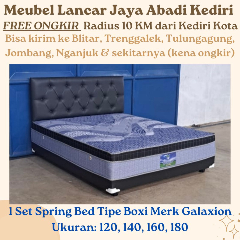Jual [KEDIRI] Boxi Spring Bed Set Merk Galaxion 120 140 160 180 x 200 ...