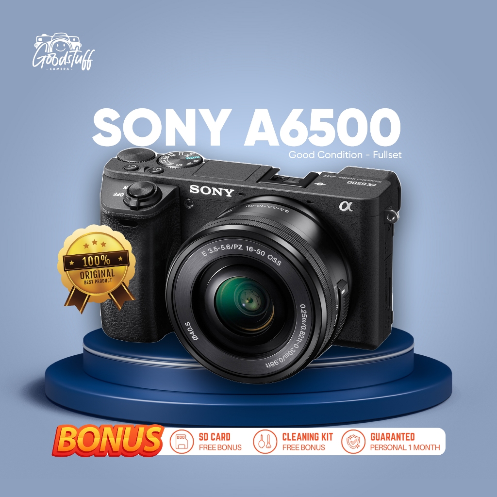 Jual KAMERA SONY A6500 4K LENSA 16-50mm LIKE NEW FULLSET MURAH