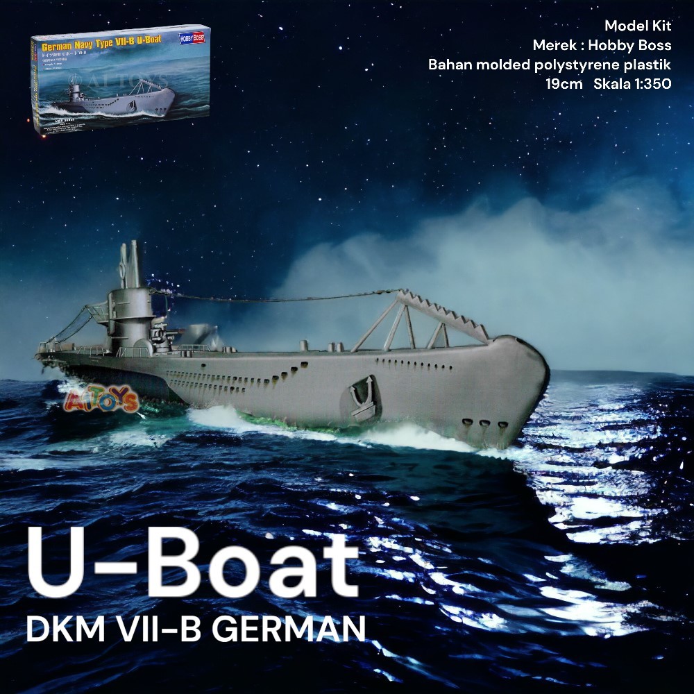 Jual Model Kit Miniatur Kapal Selam DKM VII-B U-Boat Hobby Boss 19 Cm 1 ...