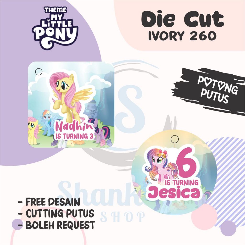 Jual Label Ulang Tahun THEME MY LITTLE PONY /Tag Label Ulang Tahun ...