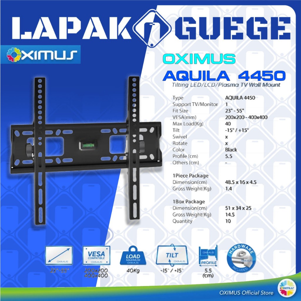 Jual Bracket Tv Led Lcd Monitor Oximus Aquila Wall Mount