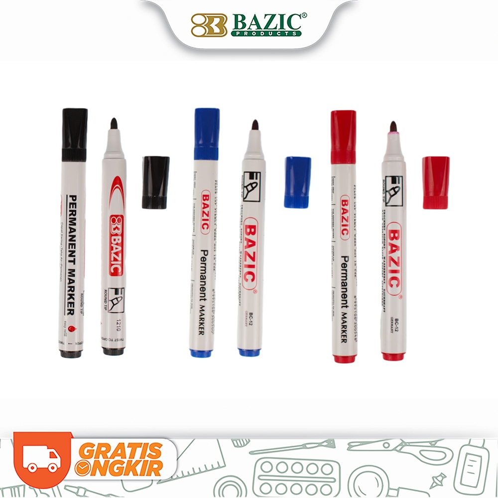 Jual Bazic Permanent Marker German Ink Spidol Permanen Shopee Indonesia
