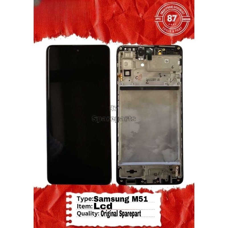 Jual Layar Lcd + Frame Samsung M51 Fullset Touchscreen Original 100% ...
