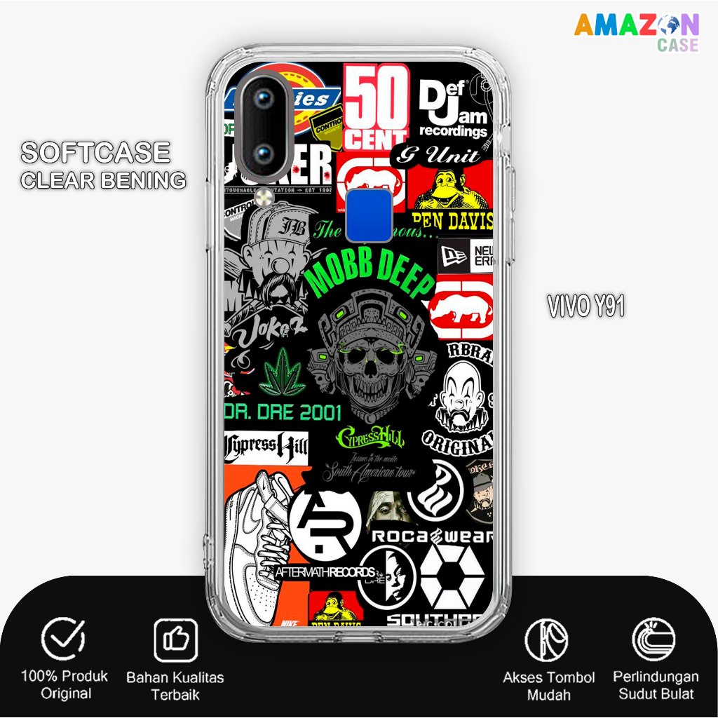 Jual Clear Case Motif All Type For VIVO Y91 Y93 Y95- Silikon hp