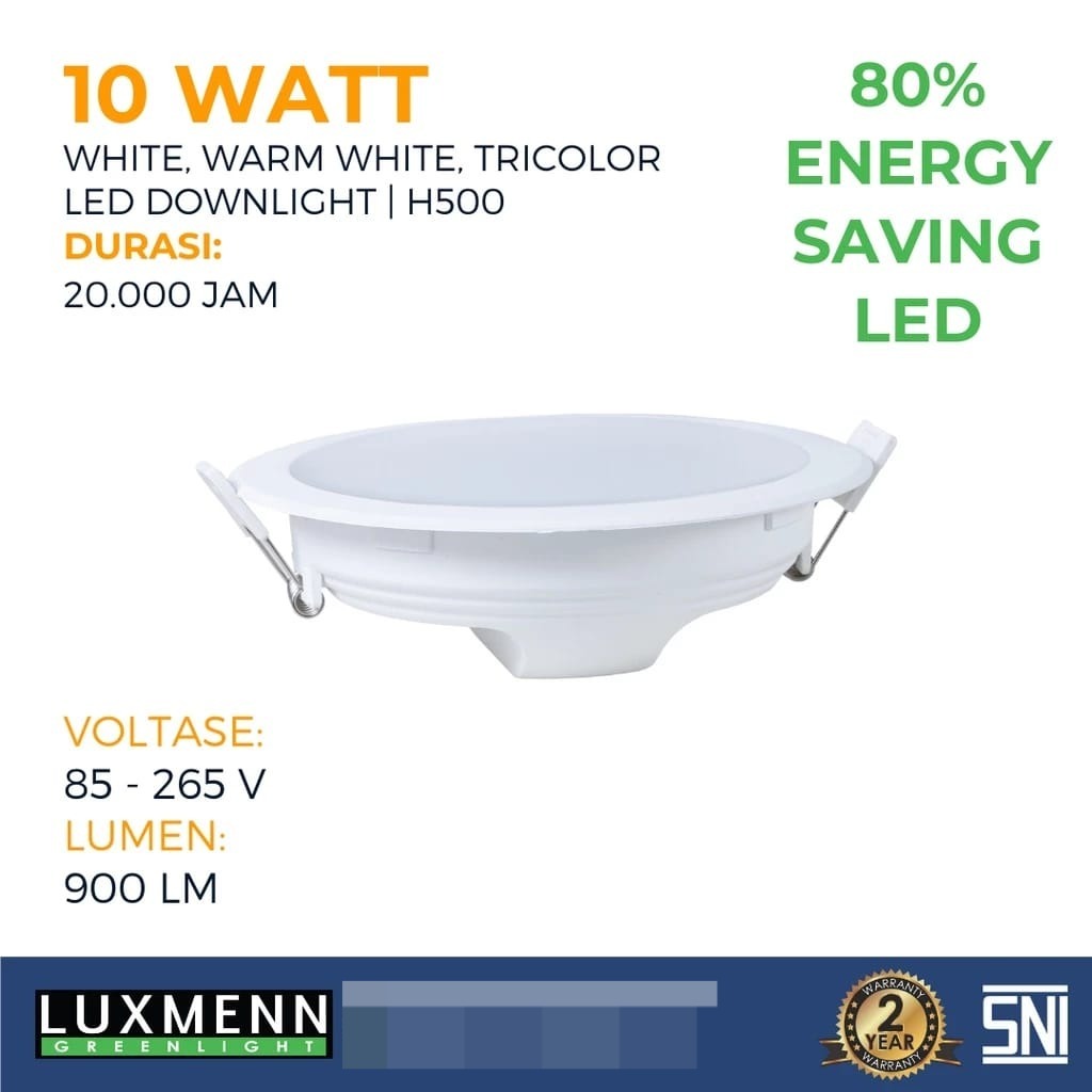 Jual Lampu Inbow Downlight Luxmenn LED, Seri H500, 10 Watt, Putih ...