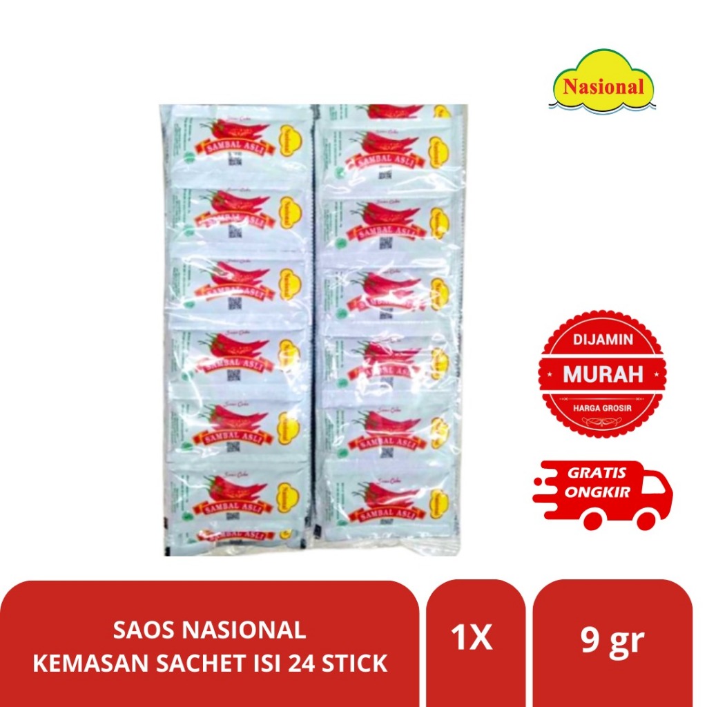 Jual Rasa Saos Sambal Nasional Sachet Saus Pedas 9 Gr 24 Sachet