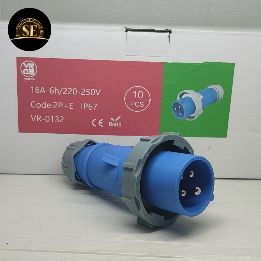 Jual Industrial Plug 3Pole 3Pin 16A VR-0132 VR0132 waterproof FT IP67 ...