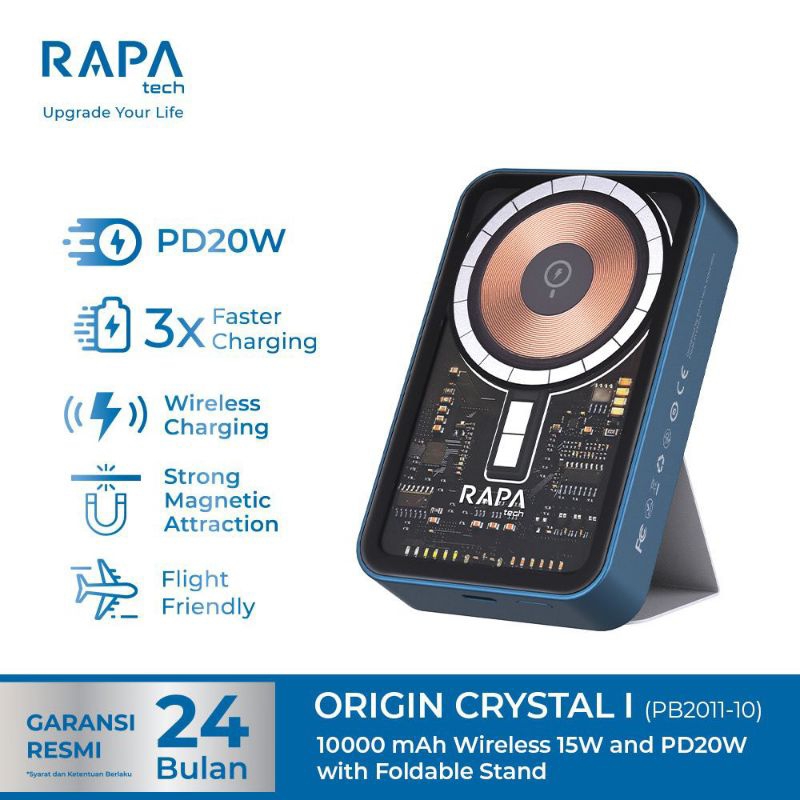 Jual RAPAtech Original Crystal I Wireless Magsafe Powerbank 15W + PD20W ...