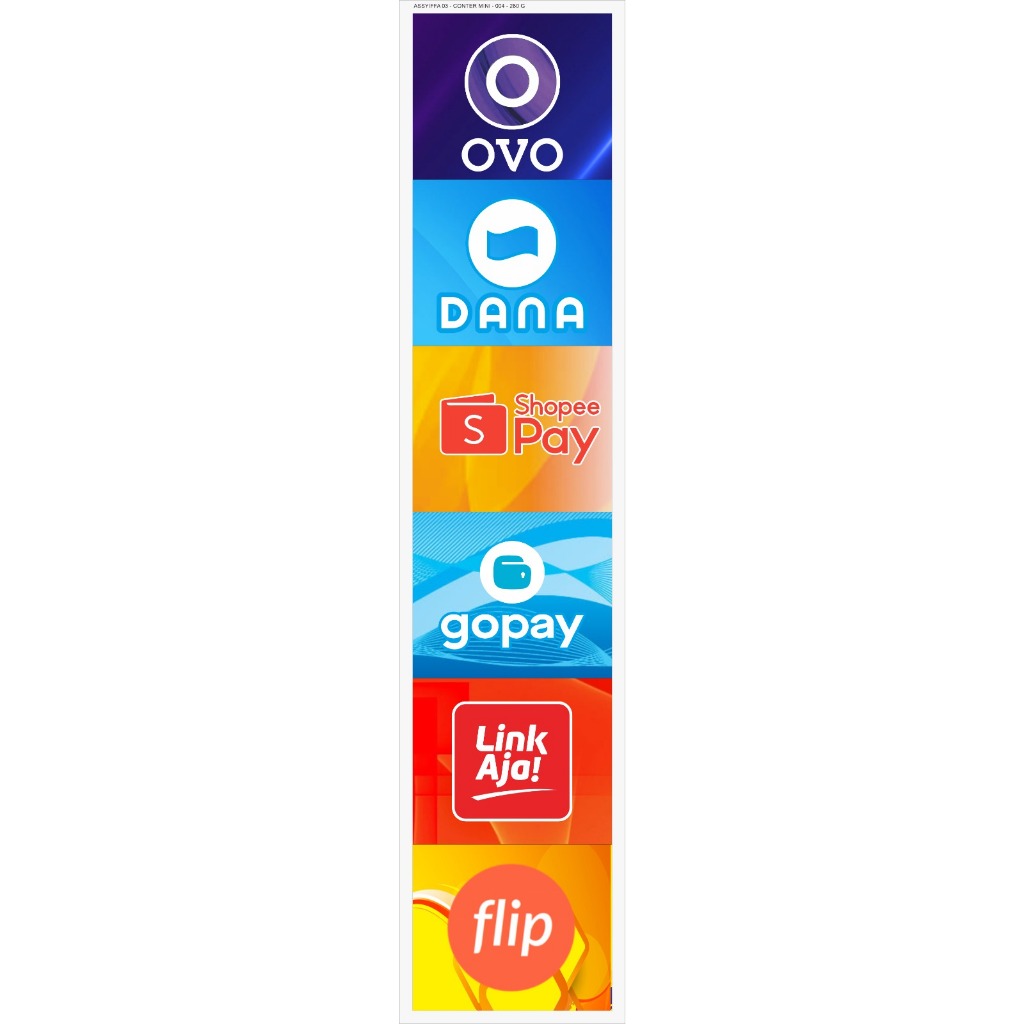 Jual Spanduk banner ovo, gopay, shopee pay, dana, link aja, flip