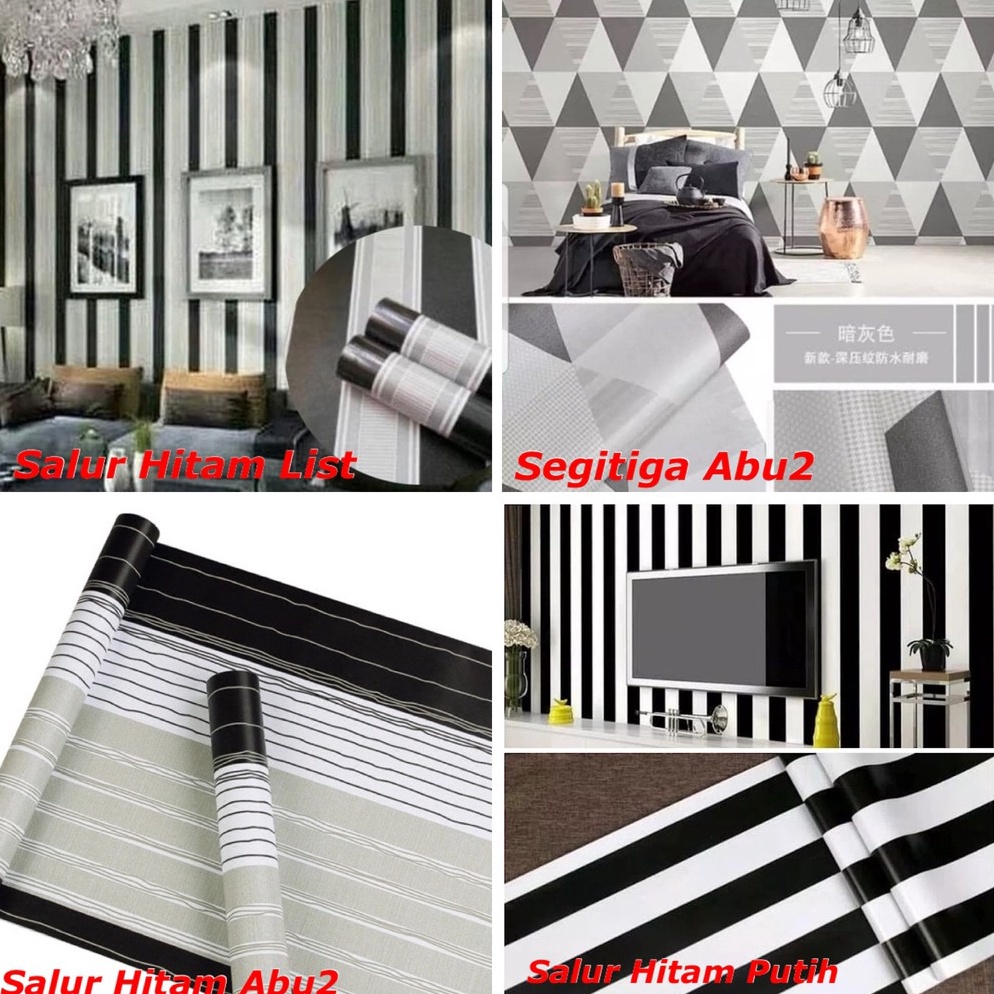 Jual Premium Wallpaper Dinding Ukuran 45 Cm X 10 M Wallsticker Stiker Walpaper Tema Salur 4889