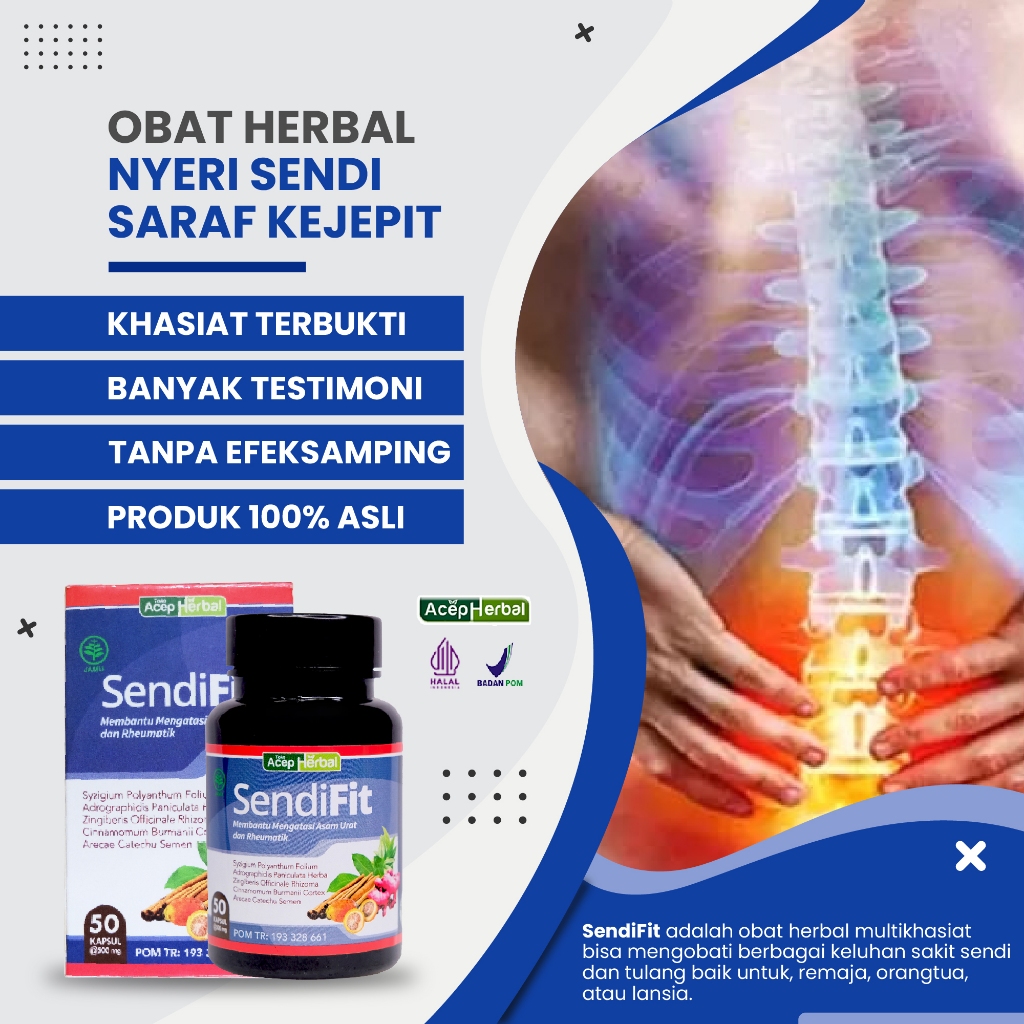 Jual Sendifit Original Obat Nyeri Sendi Otot Saraf Kejepit Sakit Lutut