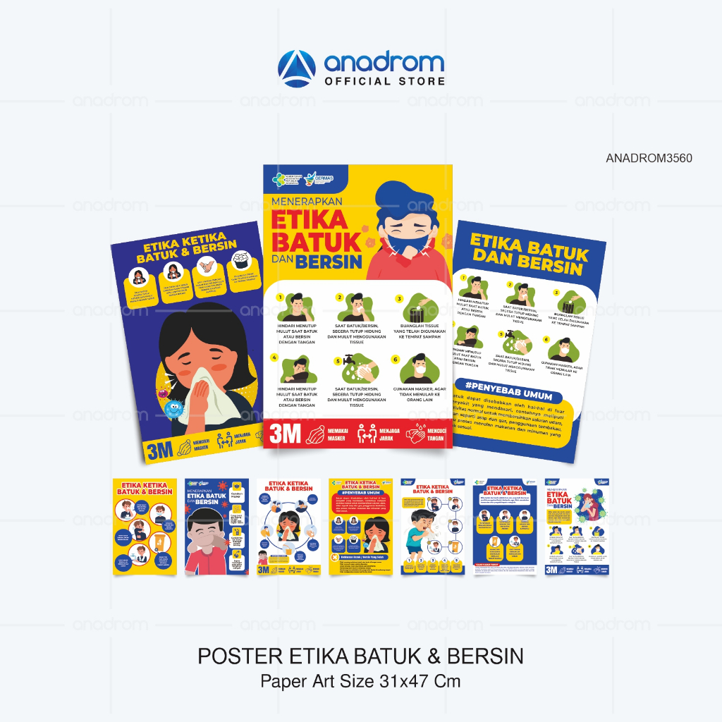 Jual Poster Promkes Etika Batuk And Bersin Poster Etika Batuk Dan Bersin Yang Benar Poster 