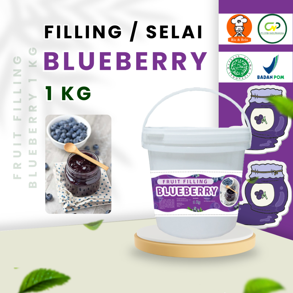 Jual R&B Filling Selai Blueberry 1 Kg/Selai Blueberry/Blueberry Selai