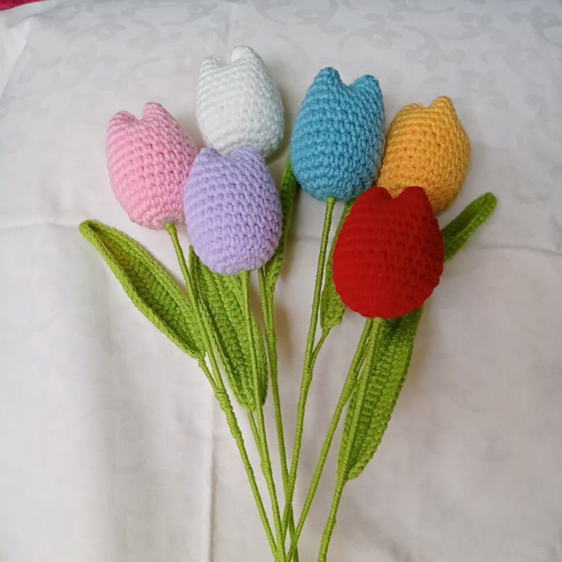 Jual Bunga rajut tulip Gembul/bunga rajut Homemade | Shopee Indonesia