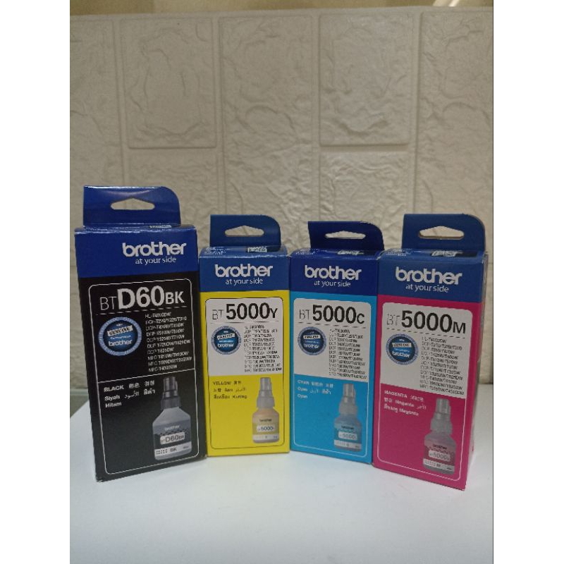 Jual tinta printer brother BT500+D60 BK,C,M,Y Original | Shopee Indonesia