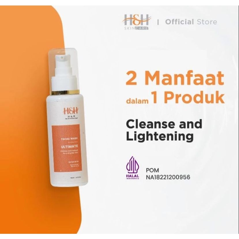 Jual H&H Facial Wash Brightening Ultimate 100 ML / Sabun Cuci Muka Dengan Kandungan Alpha