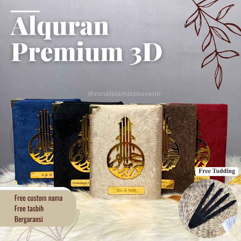 Jual Cetak Souvenir Al Quran Only Premium 3D & Box Hitam Eksklusif, Al ...