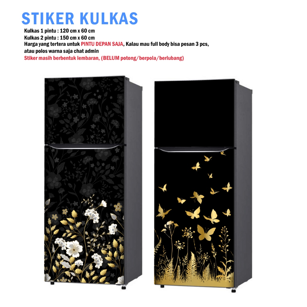 Jual Stiker Kulkas 1 Pintu dan Sticker Kulkas 2 pintu Elegant Black ...