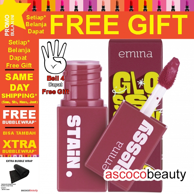 Jual Emina Glossy Stain Lip Tint Bibir ascocobeauty Shopee Indonesia
