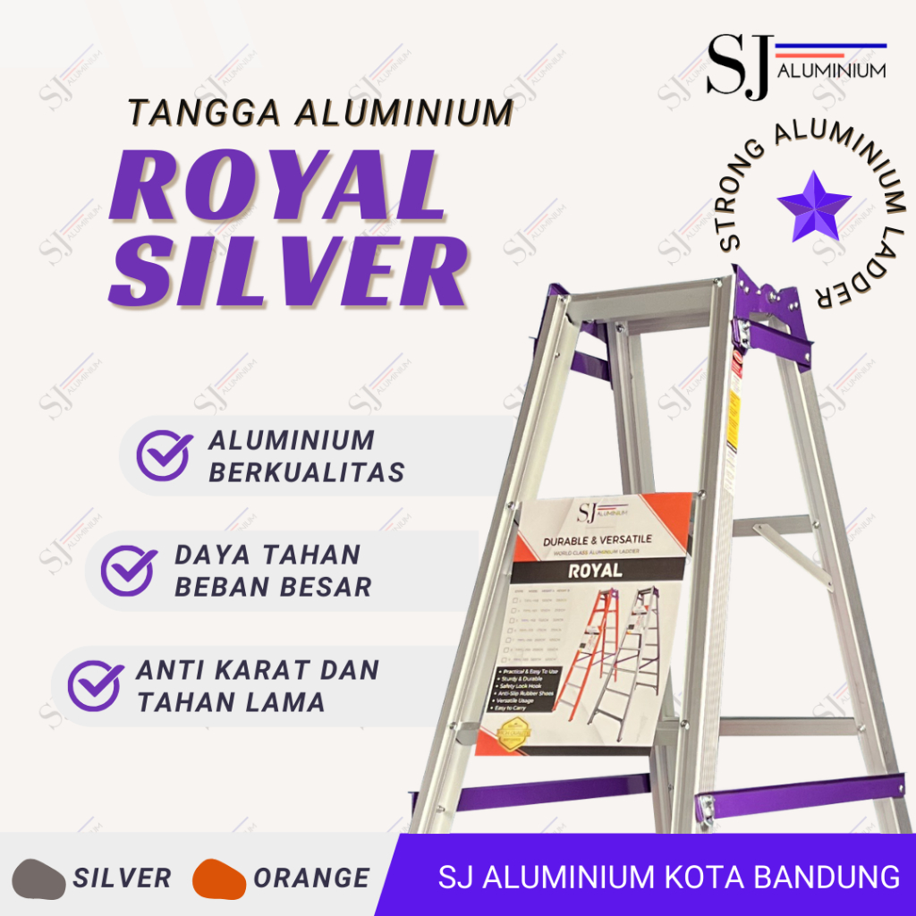 Jual ROYAL SILVER - Tangga Aluminium Lipat Jumbo Aluminium Ladder ...