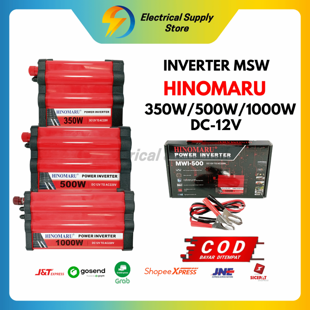 Jual POWER INVERTER HINOMARU MODIFIED SINE WAVE 350W/500W/1000W DC 12V ...