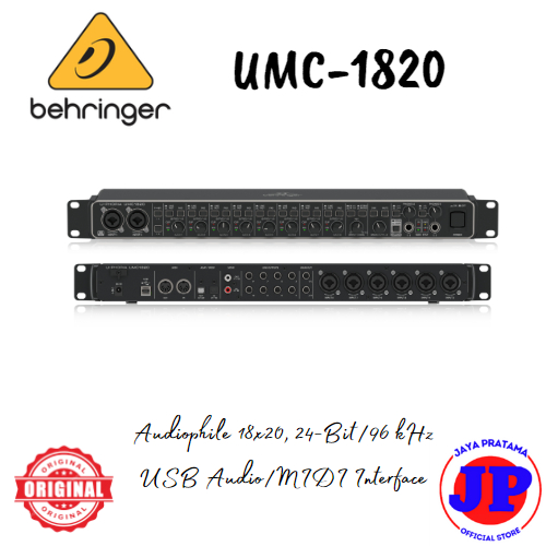 Interface Audio Behringer UMC1820 - 18 Entrées / 20 Sorties USB - Préamplis Midas - 24Bit/96kHz