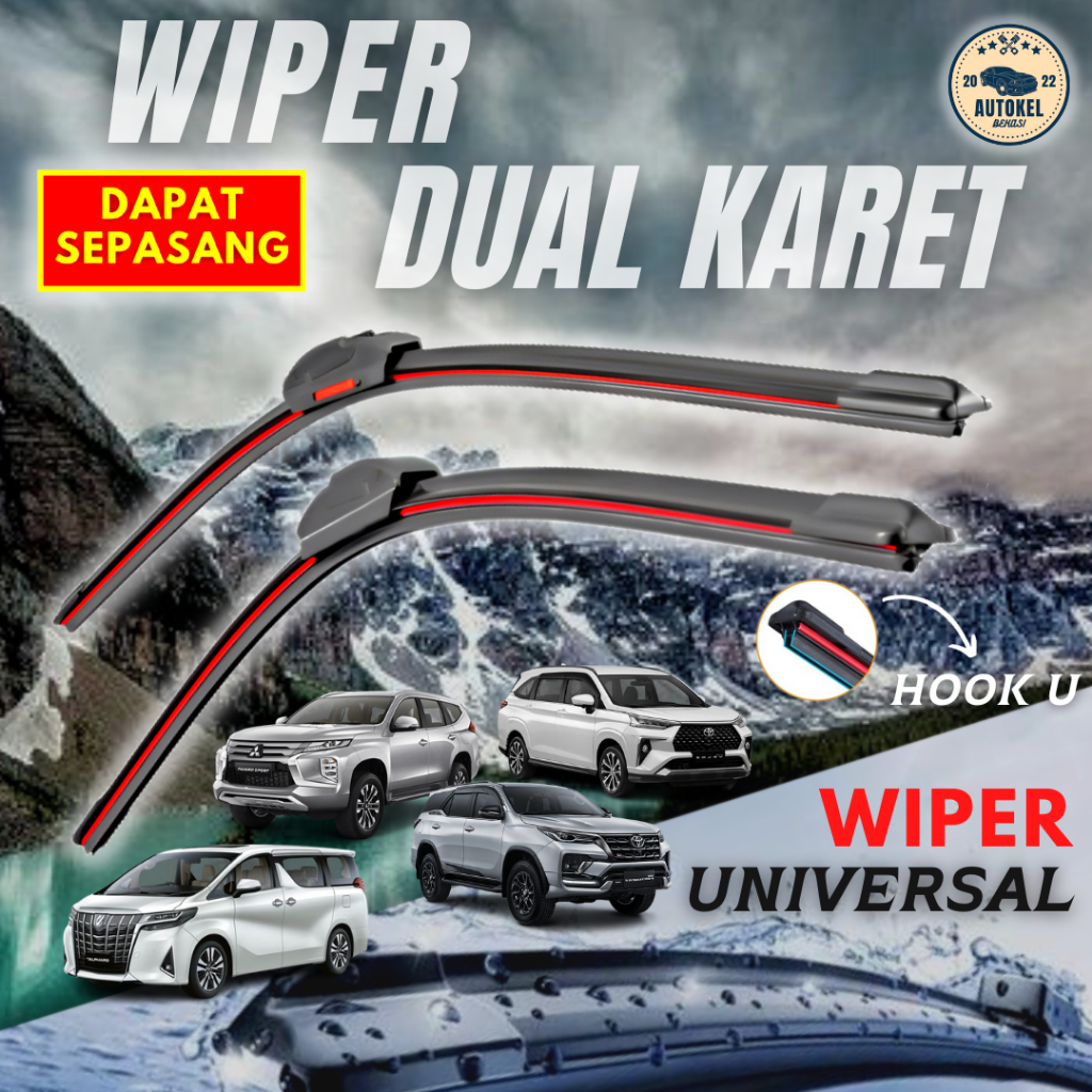 Jual Wiper Mobil Frameless Dual Karet Doble Blade Universal Shopee Indonesia