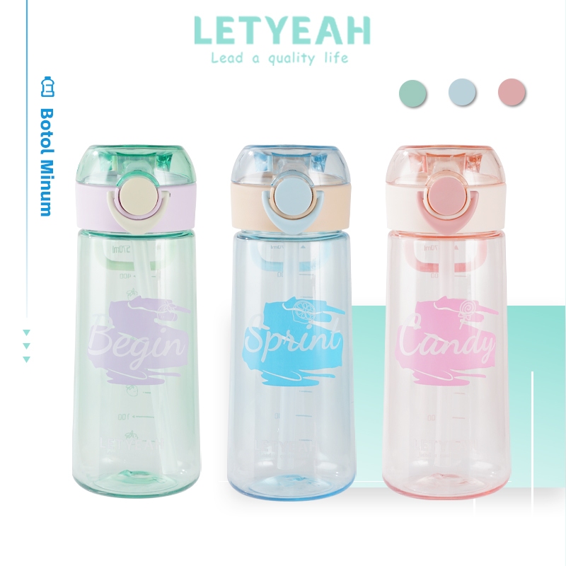 Jual Letyeah Botol Air Minum Aesthetic 570ml Water Botol Sedotan Shopee Indonesia 8550