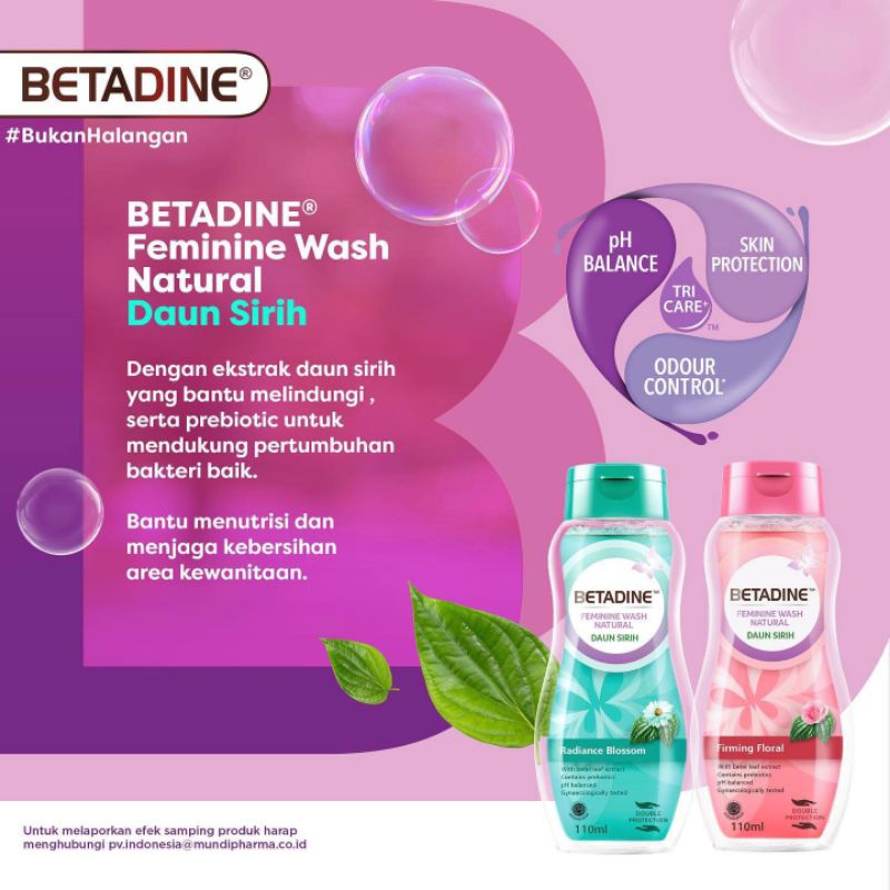 Jual Betadine Feminime Wash Natural Daun Sirih 110ml Shopee Indonesia
