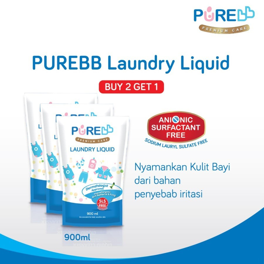 Jual PUREBB Laundry Liquid 450ml /700ml /900ml Refill Combo ( BUY 2 GET ...