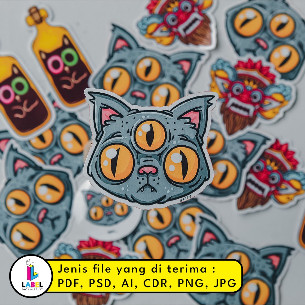 Jual Cetak Sticker + Cutting Full / Cut Putus Custom Cutting Pola Bahan ...
