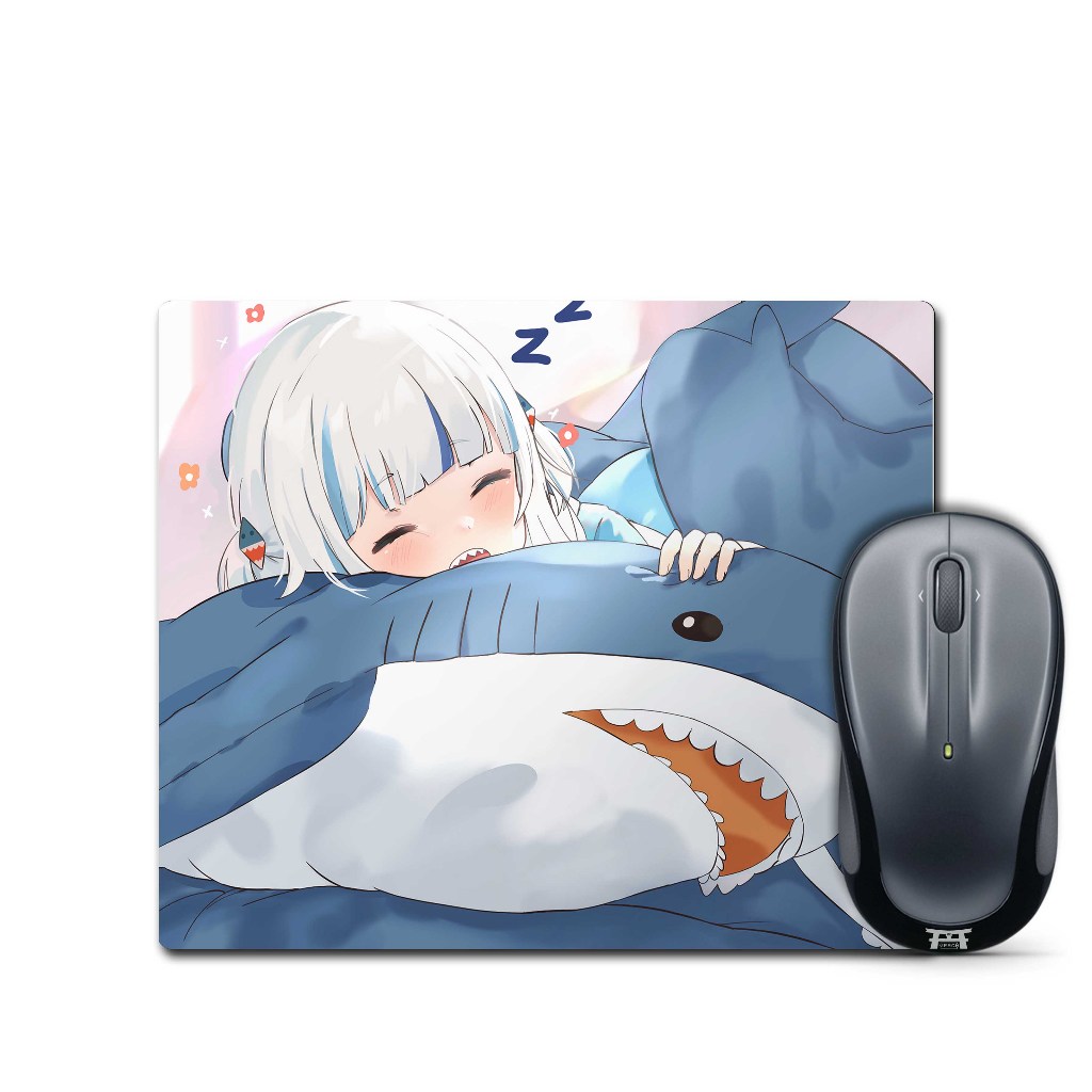 Jual Mouse pad gaming anime vtuber GAWR GURA SHARK SLEEP - HOLO EN 100% ...