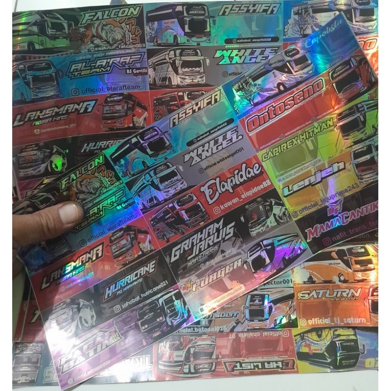 Jual STIKER LOGO BUS BASURI HOLOGRAM ORIGINAL ISI 15 KOTAK/STIKER ...