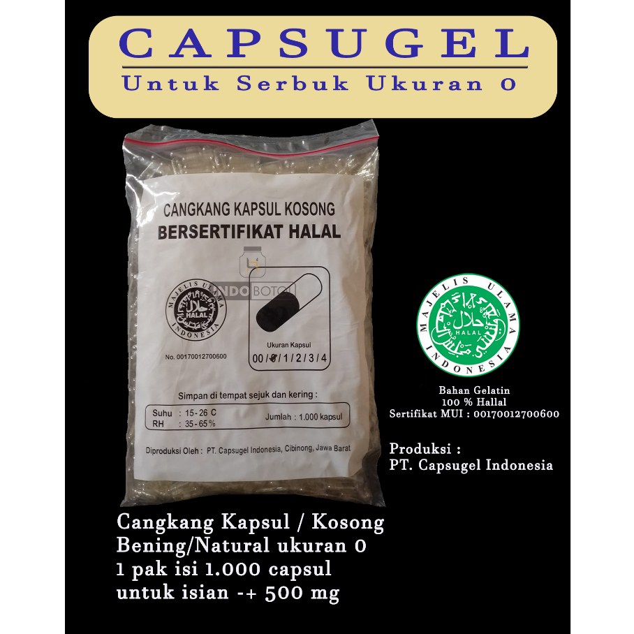 Jual kapsul kosong ukuran 0 bening - isi 1000 capsul / cangkang kapsul ...