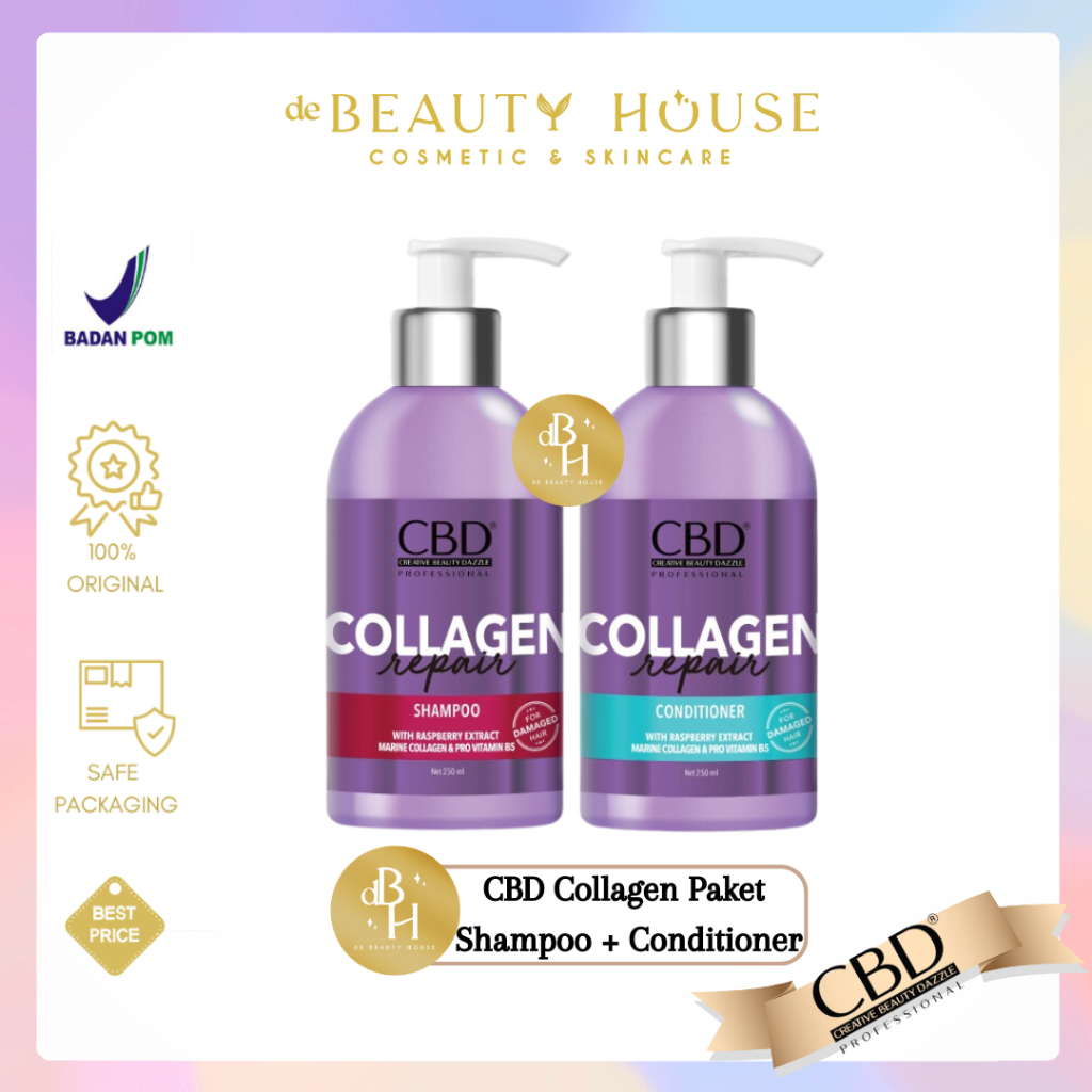 Jual CBD Collagen Repair Shampoo + Conditioner 250ml PAKET 2PCS ...