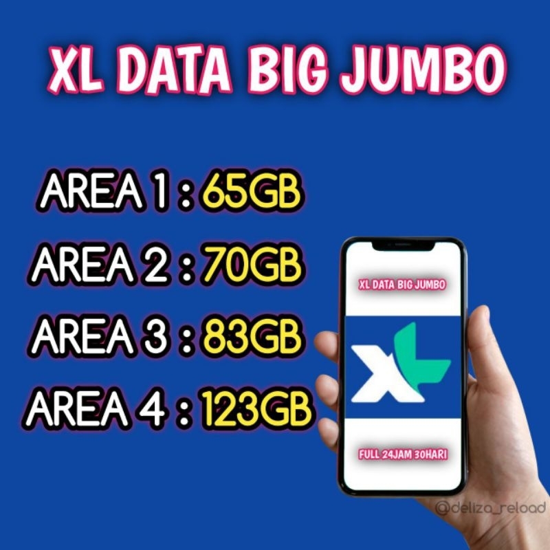 Jual Paket Data XL Combo BIG 123GB 30hari Isi Ulang Kuota Murah ...