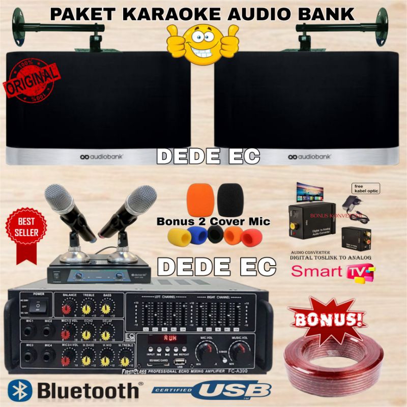 Jual Paket Speaker Karaoke Audiobank Aks 100 Amplifier Bluetooth