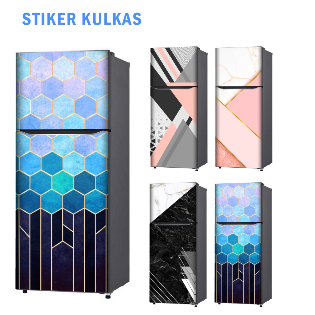 Jual Stiker Kulkas 1 Pintu dan Sticker Kulkas 2 pintu Geometry | Shopee ...