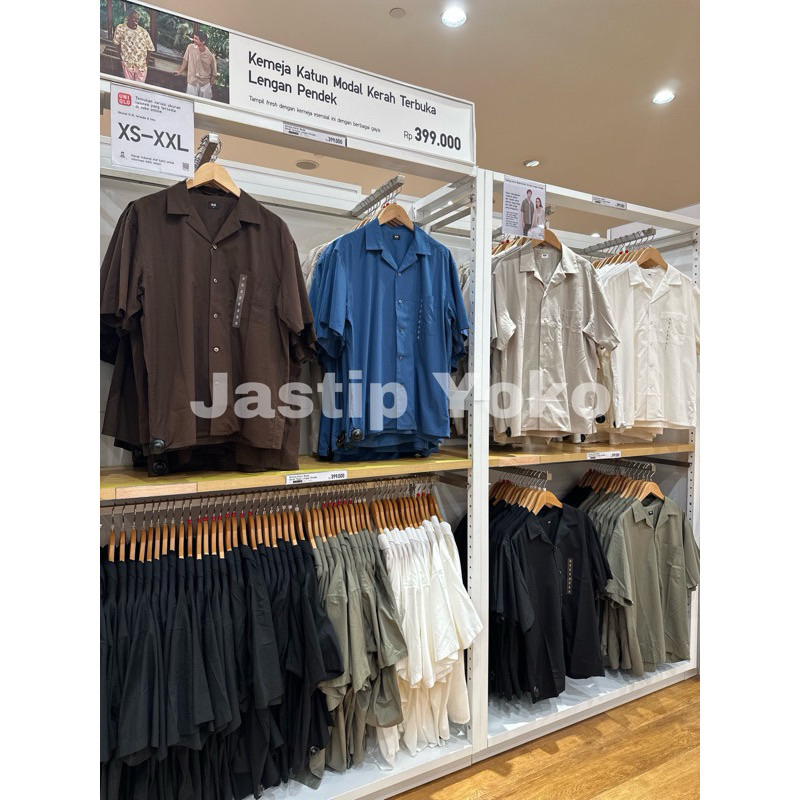 Jual PENAWARAN TERBATAS -16 JULI MEN Kemeja Katun Modal Kerah Terbuka ...