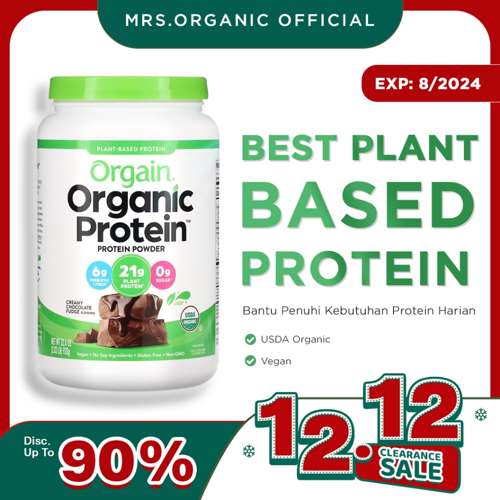 Jual Orgain Organic Plant Based Protein Powder Creamy Chocolate Fudge 920 G Shopee Indonesia