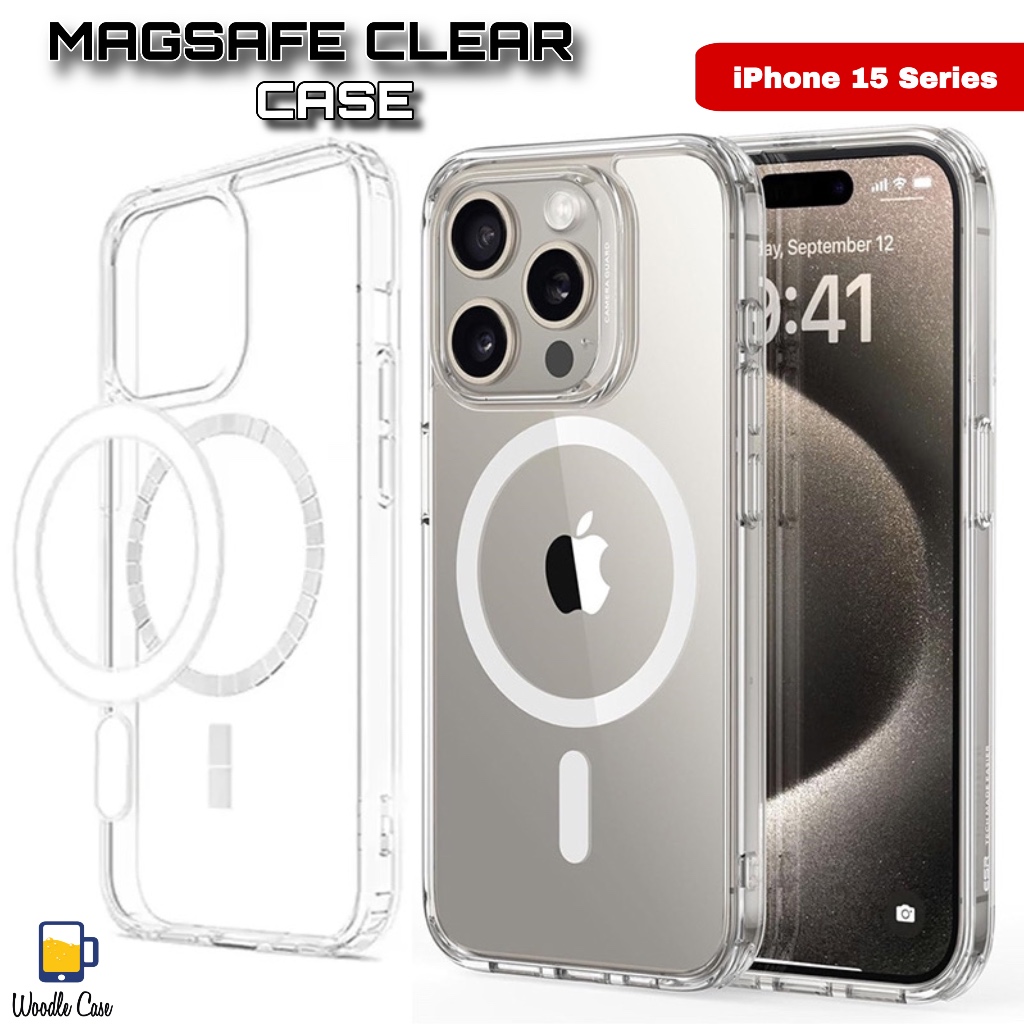 Jual Case iPhone 15 Pro Max 15 Plus MAGSAFE CLEAR Casing Anti