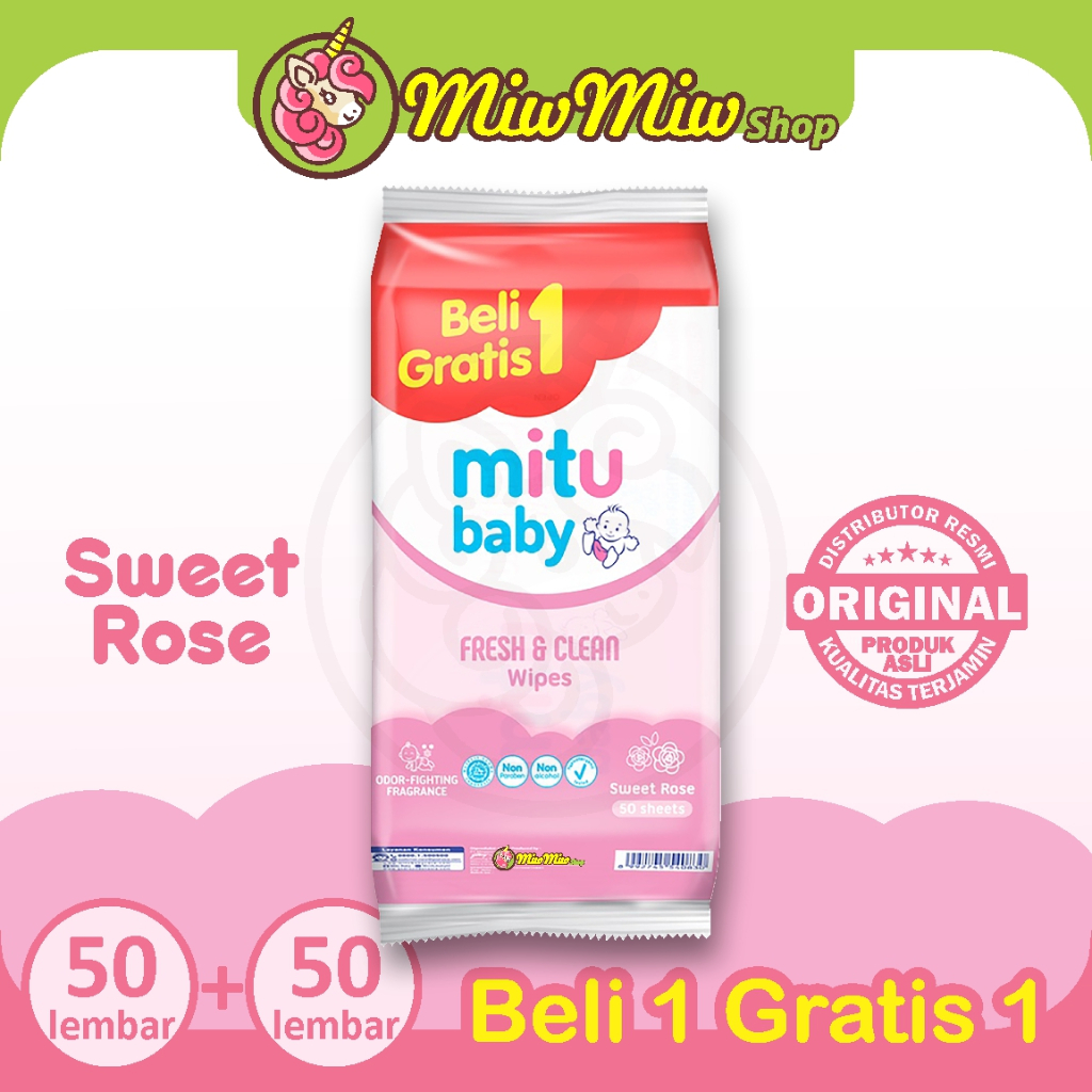 Jual MITU Baby Wipes Tissue Basah (50+50) | Shopee Indonesia