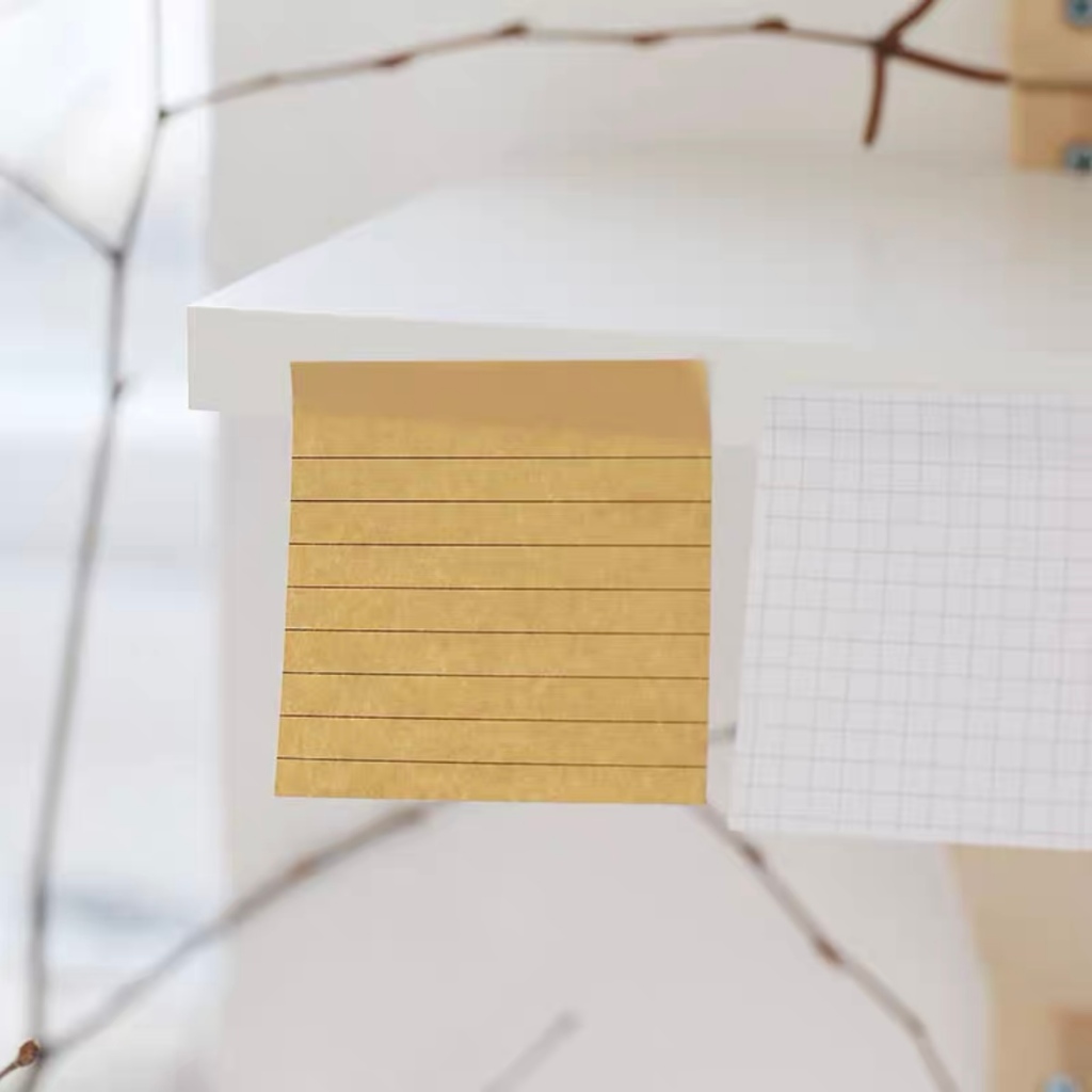 Jual 80 Lembar Memo MUJI 7.5 x 7.5 CM / Memo Post It Coklat Putih ...