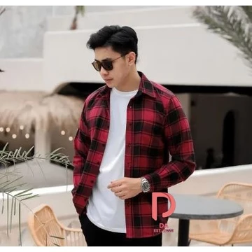 Kemeja Flanel HEM Pria Lengan Panjang Motif Kotak Kualitas Premium Flanel 2023 Premium