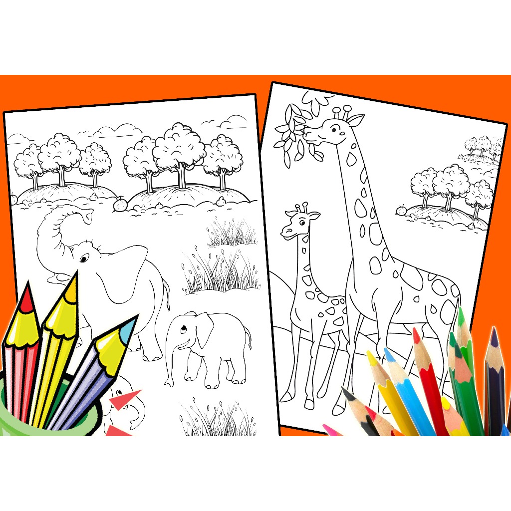 Jual Kertas Gambar Mewarnai Tema HEWAN ukuran A4 | Shopee Indonesia