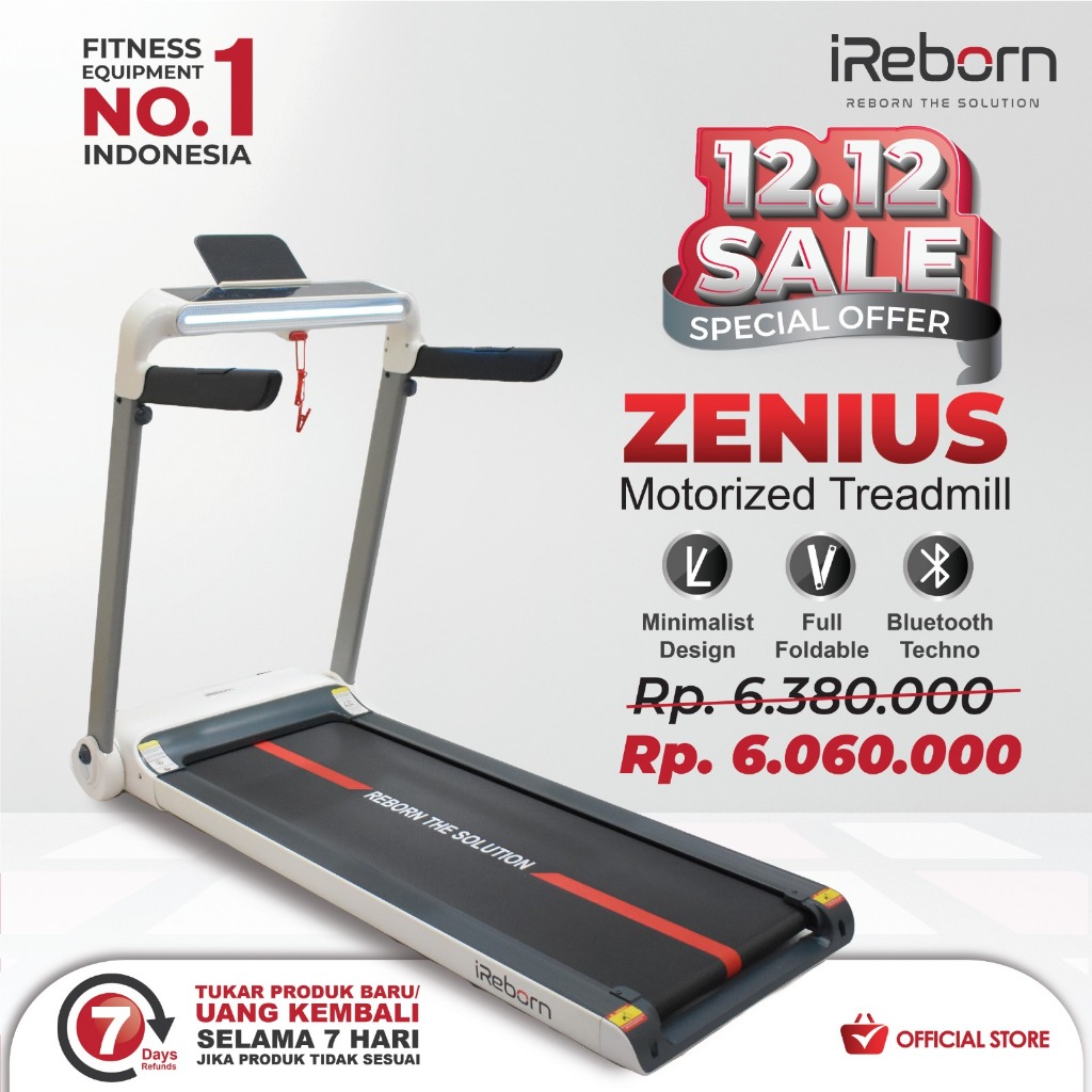 Jual Alat Fitness Smart Treadmill Elektrik iReborn Zenius (SEMARANG ...