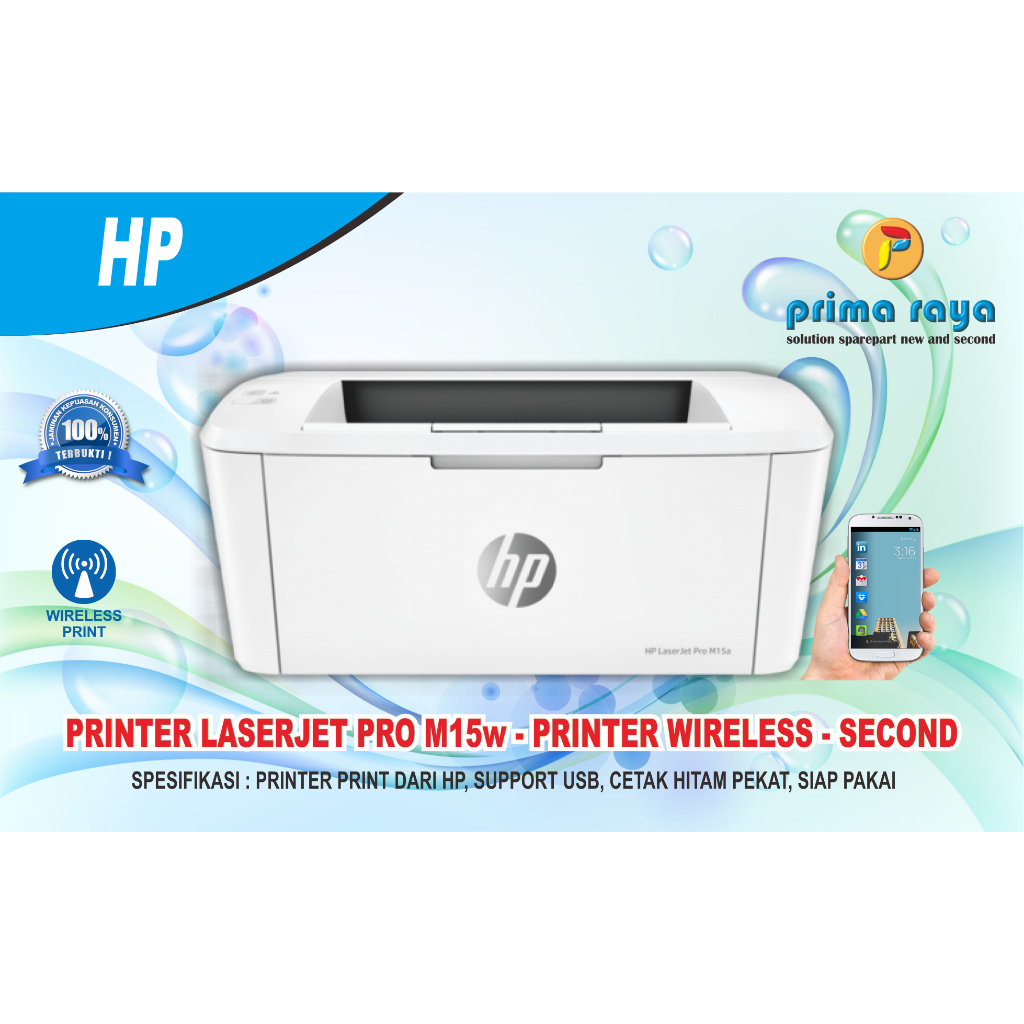 Jual PRINTER HP LASERJET PRO M15W CETAK WIRELESS DARI HP CETAK